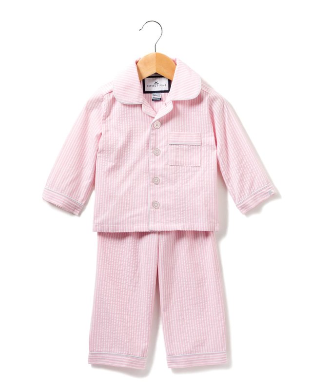 Kid's Stripe Seersucker Pajama Set, Size 6M-14
